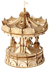 Robotime Drevené 3D puzzle Veselý kolotoč 178 ks
