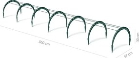 Záhradný fóliový tunel FLEN TUNNS 360 cm zelený
