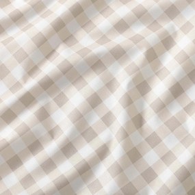 Goldea bavlnené posteľné obliečky - kačice s latte kockami 220 x 200 a 2ks 70 x 80 cm