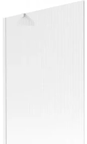 Mexen Next, vaňová zástena 1-krídlová 90 x 150 cm, fixné krídlo, 6 mm sklo s pruhmi, biely profil, 895-090-000-00-09-20
