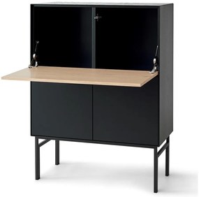 Čierna vinotéka v dekore duba 91x111 cm Edge - Hammel Furniture