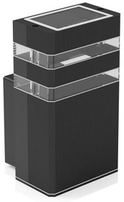 Exteriérové nástenné svietidlo Vini, 1x sklenené/čierne hliníkové tienidlo, (18 cm)