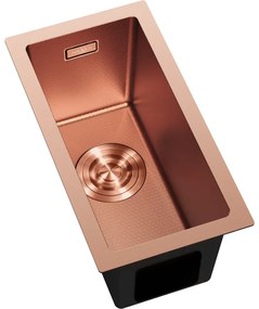 Mexen Trixo, 1-komorový nerezový drez 230 x 440 mm, brúsená meď, vzor voština, 6411221000-65HC