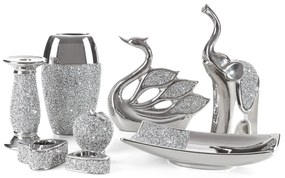 DEKORAČNÁ SOŠKA PALMERA 27X8X26 CM STRIEBORNÁ