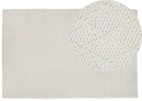 Koberec 140 x 200 cm krémová biela ERZIN Beliani