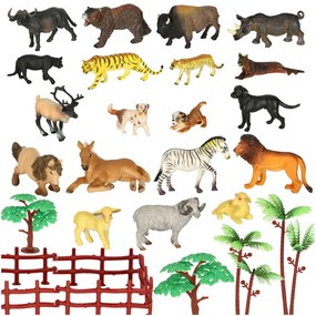 KIK Figurky zvířat v zoo sada 31 el.