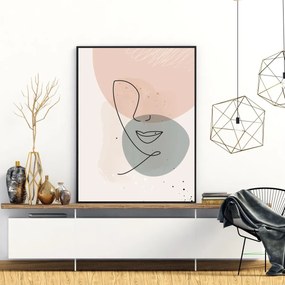 Plagát - Abstrakcia ženskej tváre (A4)