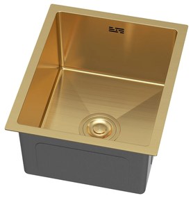 Erga HD, 1-komorový oceľový drez 370x450x210 mm, zlatá, ERG-MLS-HD3745G