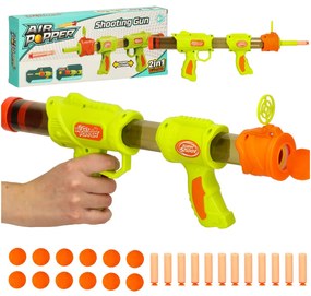 IKO Zelená detská zbraň s nábojmi 2v1