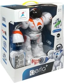 LEAN Toys Diaľkovo ovládaný robot R/C strieľajúci guľôčky, oranžový