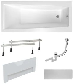 Obdĺžniková vaňa Laguna Idea Plus 150x75 cm akrylát ľavá aj pravá SIKOID1500ANP, 1 ks