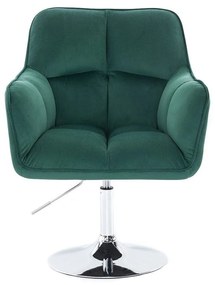 LuxuryForm DESIGN Kreslo AMALFI VELUR na striebornom tanieri - zelené