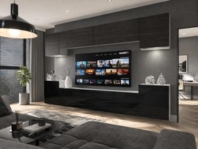 Obývacia stena 300 cm TV/RTV čierna eben  IMP 4/5/W/HKB/0/0