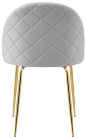 Jedálenská stolička FARGO zamatová, zlatá / sivá
