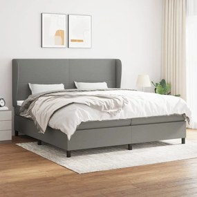 Boxspring posteľ s matracom tmavosivá 200x200 cm látka 3127830
