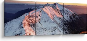 Obraz - Zimná horská panoráma II. (s hodinami) (90x30 cm)