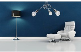 Stropné svietidlo Edison 3, chrómové telo svietidla