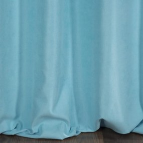 Blankytno modrý záves ADORE z mäkkej látky s velúrovou štruktúrou  - šité na mieru