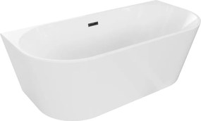 Mexen Ovál Priemyselná Vaňa 150x75cm, Biela/Čierna