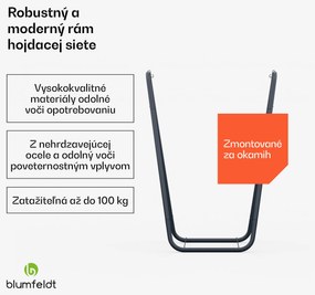 Blumfeldt SwayStation Curve  rám hojdacej siete, odolný proti korózii, odolný proti poveternostným vplyvom, vnútorný/ vonkajší priestor, do 100 Kg