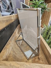 Strieborný kovový fotorámik s kamienkami Jewel - 15*20 cm