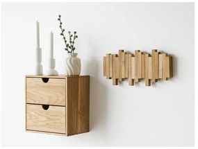 Nástenný vešiak z dubového dreva v prírodnej farbe 3 cm Caltra – House Nordic