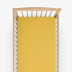 Goldea bavlnená plachta do detské postieľky - medovo žltá 70 x 140 cm