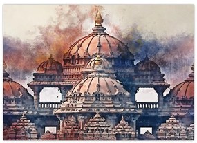 Sklenený obraz - Akshardham, Nové Dílií, India (70x50 cm)