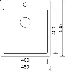Nerezový drez Sinks Blocker 450 V, kartáčovaný