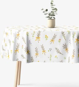 Goldea veľkonočný oválny teflónový obrus - bahniatka 140 x 180 cm