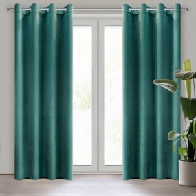 ZATEMŇOVACÍ ZÁVES NA KRÚŽKOCH DARLA SADA 2KS 140X250 CM TMAVOTYRKYSOVÁ