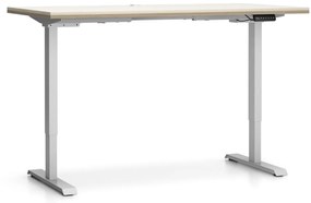 Výškovo nastaviteľný stôl SINGLE LAYERS, 160x80 cm, 2 motory, dub prírodný/dub morený
