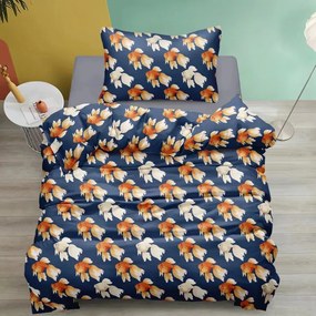 Bavlnené obliečky GOLDFISH tmavomodrá Rozmer obliečky: 70 x 90 cm | 140 x 200 cm