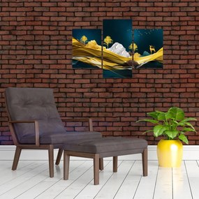 Obraz - Jeleň v krajine (90x60 cm)