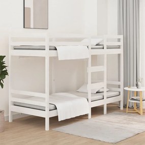 Poschodová posteľ biela 90x200 cm borovicový masív 3139830
