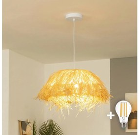 Brilagi - LED závesný luster na lanku CERIA BOHO 1xE27/40W/230V pr. 40 cm rafia