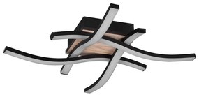 Čierno-hnedé LED stropné svietidlo 46x46 cm Route – Trio