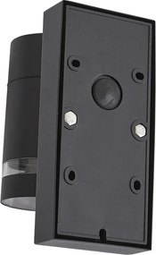 Moderné vonkajšie nástenné svietidlo čierne IP44 s pohybovým senzorom - Ensam