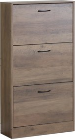 Skrinka na topánky s priehradkami G1016 ELM, brestové drevo, 3 poschodia