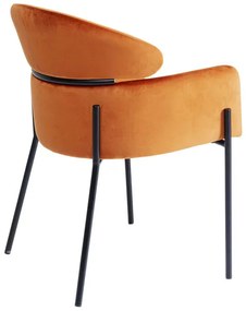 Alexia stolička zamatová oranžová/čierna