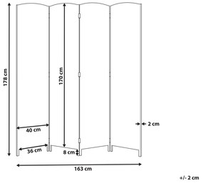 4-dielny skladací paraván 178 x 163 cm béžový LAPPAGO Beliani