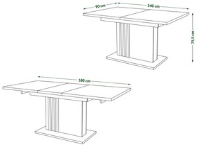 LEONEL Dub Artisan – MODERNÝ ROZKLADACÍ STÔL AŽ DO 180 cm!