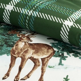 VIANOČNÉ RENFORCÉ OBLIEČKY VERDE 200X220 CM, 2 KS 70X80 CM VZOROVANÉ