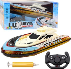 LEAN Toys Luxusná nafukovacia jachta na diaľkové ovládanie RC s LED svetlami