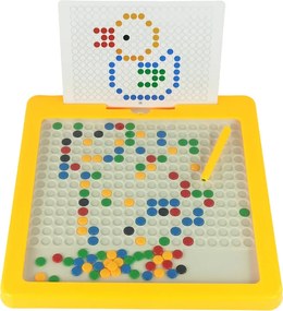 LEAN Toys Magnetická tabuľa so 100 korálkami Žltá