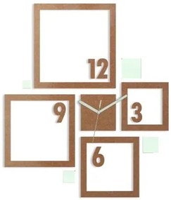 3D nalepovacie hodiny Quadrat medené