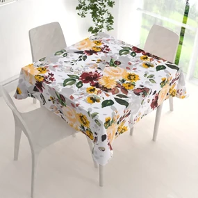 Biante Bavlnený štvorcový obrus Sandra SA-217 Veľké žlté kvety 140x140 cm