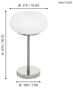 Eglo 98658 - LED RGB Stmievateľná stolná lampa OPTICA-C LED/16W/230V