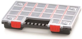 Kufríkový organizér 34,4 × 24,9 × 5 cm, prepážky, sivá