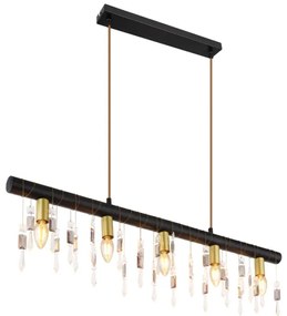 Globo 15532-5HB - Závesný luster na lanku KIRA 5xE14/40W/230V čierny